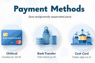 Metody płatności - karta kredytowa, gotówka, przelew